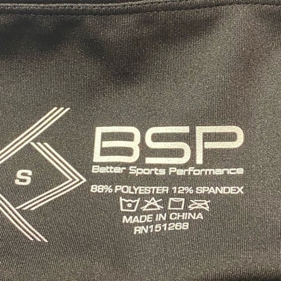 BSP Better Sports Performance Black Palm Leaf Mesh Compression Leggings 7/8 New - Picture 9 of 11